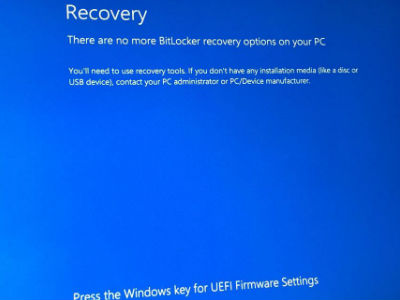 Window Surface Pro no more bitlocker recovery